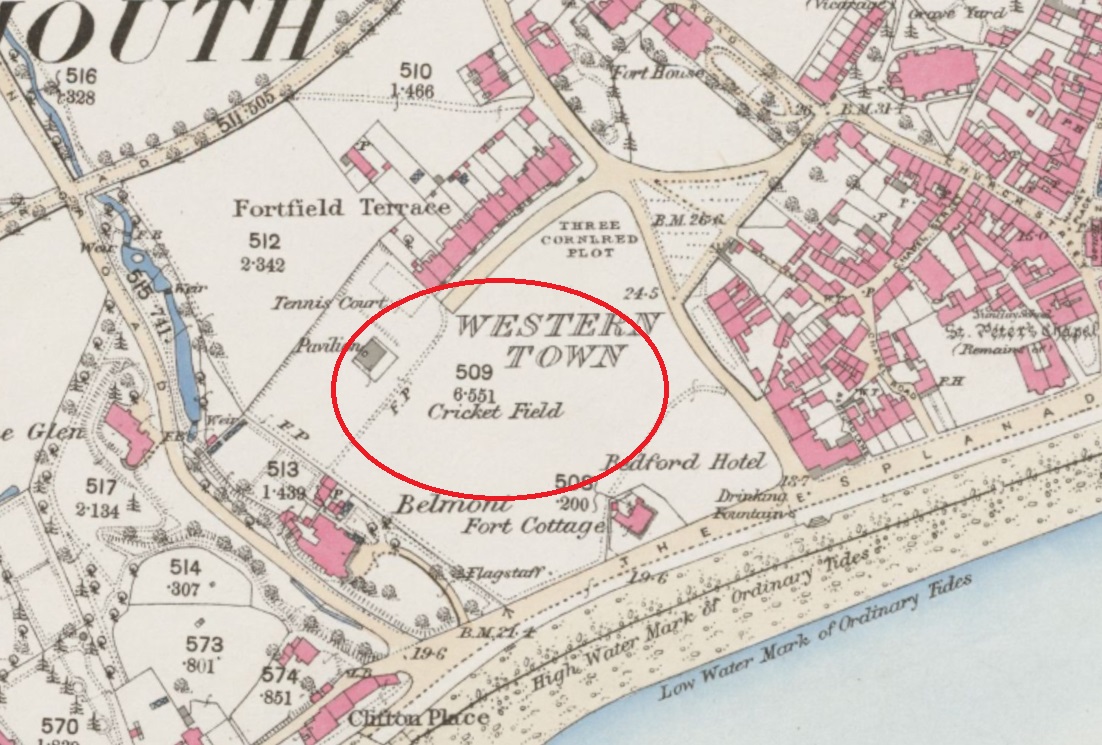 Sidmouth - Cricket Club : Map credit National Library of Scotland